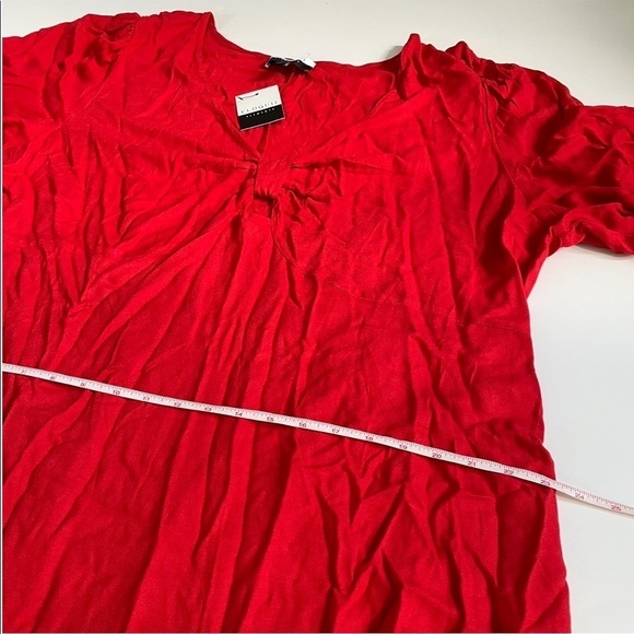 Eloquii Red Knot Front Ruffle Bottom Dress New 20 - Picture 11 of 13